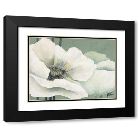 Poppy in Green I Black Modern Wood Framed Art Print with Double Matting by Roseboom, Jettie