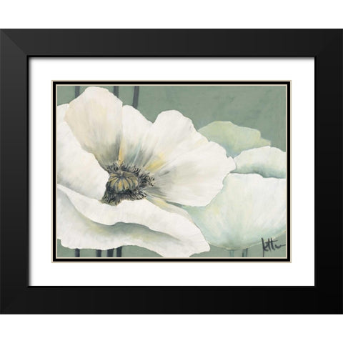 Poppy in Green I Black Modern Wood Framed Art Print with Double Matting by Roseboom, Jettie