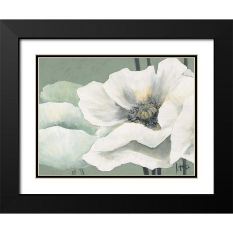 Poppy in Green II Black Modern Wood Framed Art Print with Double Matting by Roseboom, Jettie