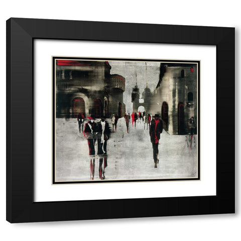 City scene II Black Modern Wood Framed Art Print with Double Matting by Radzetska, Elena