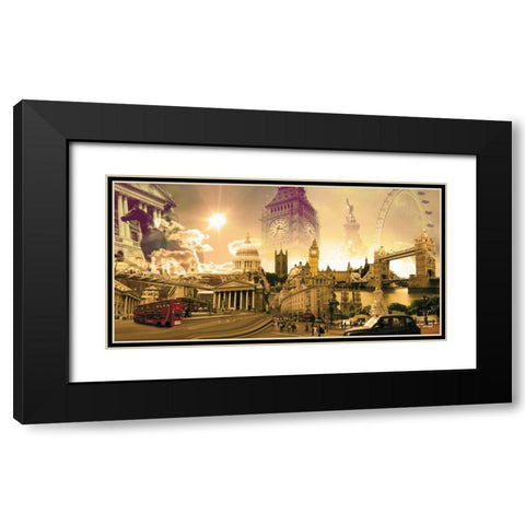London Highlights Black Modern Wood Framed Art Print with Double Matting by Nyss
