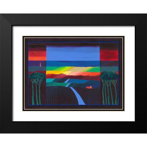 Lighthouse I Black Modern Wood Framed Art Print with Double Matting by van Oostmalle, Cees