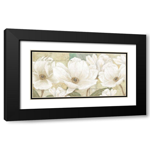 Magnolia Black Modern Wood Framed Art Print with Double Matting by Linda, Wood