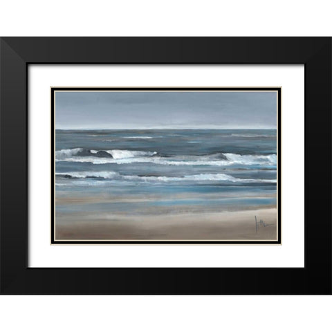 Waves II Black Modern Wood Framed Art Print with Double Matting by Roseboom, Jettie
