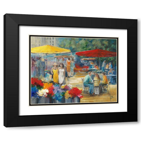 Summer market I Black Modern Wood Framed Art Print with Double Matting by Roseboom, Jettie