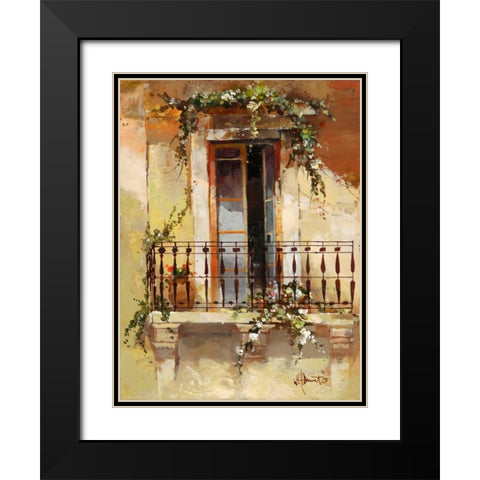 Balcony III Black Modern Wood Framed Art Print with Double Matting by Haenraets, Willem