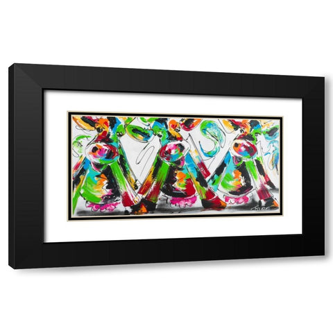 Happy cows II Black Modern Wood Framed Art Print with Double Matting by Fiore, Art