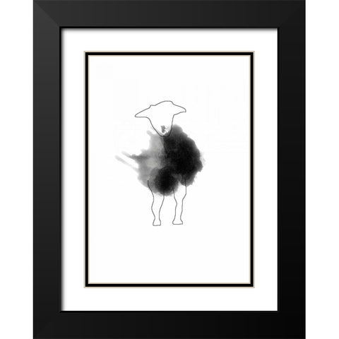 Sheeparella Black Modern Wood Framed Art Print with Double Matting by Waltz, Anne