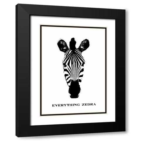 Everything is Zebra Black Modern Wood Framed Art Print with Double Matting by Waltz, Anne