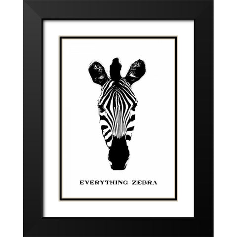 Everything is Zebra Black Modern Wood Framed Art Print with Double Matting by Waltz, Anne