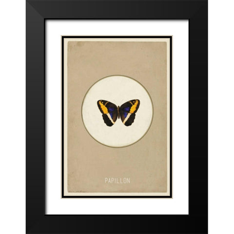 Papillion Black Modern Wood Framed Art Print with Double Matting by Waltz, Anne