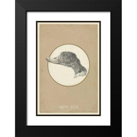 Happy Duck Black Modern Wood Framed Art Print with Double Matting by Waltz, Anne