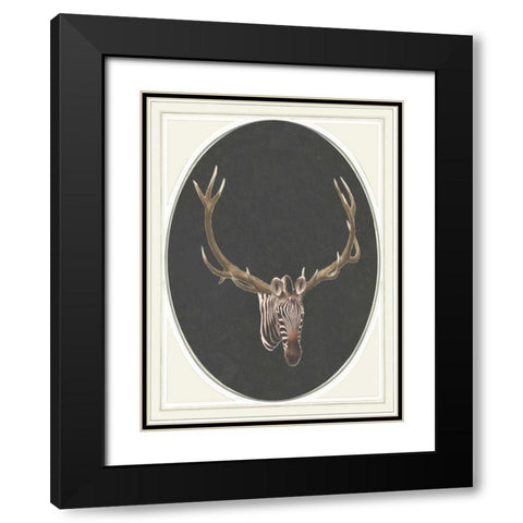 zebradeer I Black Modern Wood Framed Art Print with Double Matting by Waltz, Anne