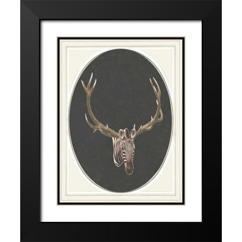 zebradeer I Black Modern Wood Framed Art Print with Double Matting by Waltz, Anne