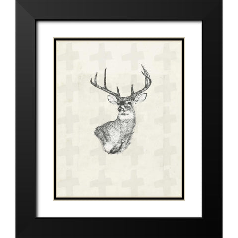 Deer wild II Black Modern Wood Framed Art Print with Double Matting by Waltz, Anne