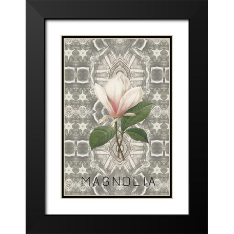 Magnolia II Black Modern Wood Framed Art Print with Double Matting by Waltz, Anne