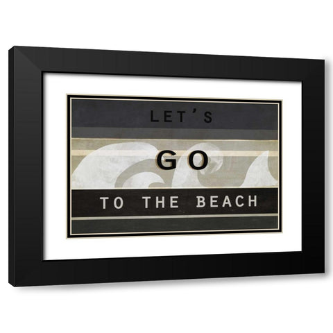 Lets go to the beach Black Modern Wood Framed Art Print with Double Matting by Waltz, Anne