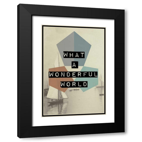 wonderful world II Black Modern Wood Framed Art Print with Double Matting by Waltz, Anne