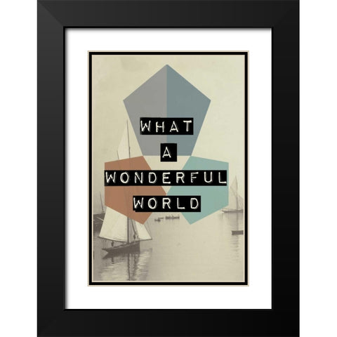 wonderful world II Black Modern Wood Framed Art Print with Double Matting by Waltz, Anne