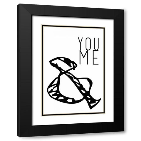You and me Black Modern Wood Framed Art Print with Double Matting by Waltz, Anne