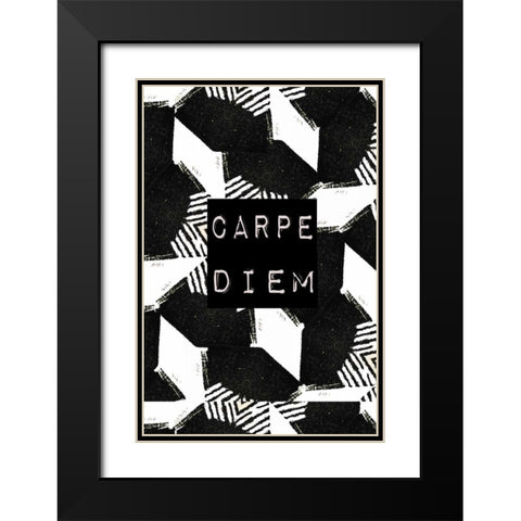 Carpe diem Black Modern Wood Framed Art Print with Double Matting by Waltz, Anne