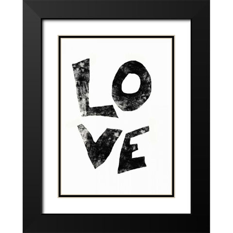 Love  Black Modern Wood Framed Art Print with Double Matting by Waltz, Anne