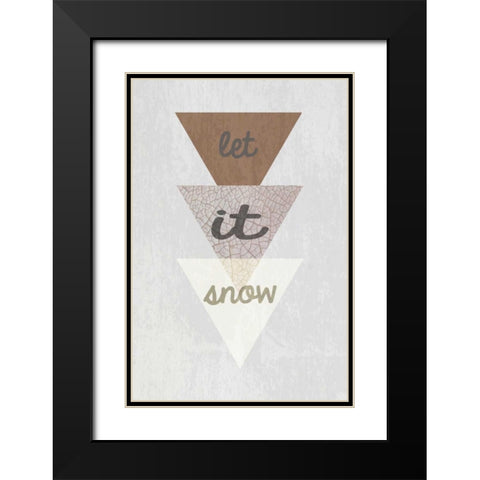 Let is snow Black Modern Wood Framed Art Print with Double Matting by Waltz, Anne