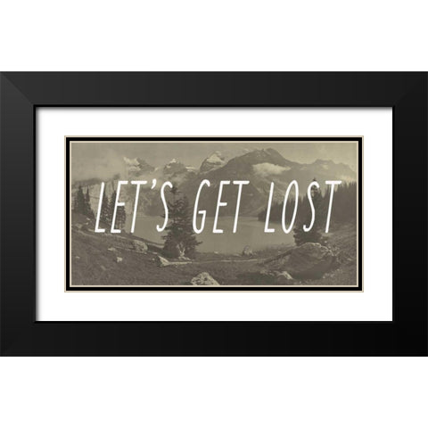 Lets get lost II Black Modern Wood Framed Art Print with Double Matting by Waltz, Anne