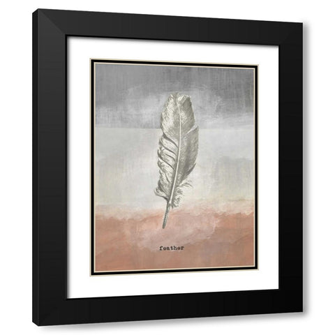 Feather III Black Modern Wood Framed Art Print with Double Matting by Waltz, Anne