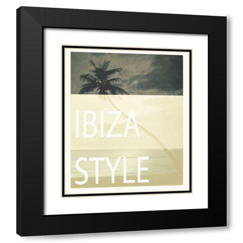 Ibiza palm style Black Modern Wood Framed Art Print with Double Matting by Waltz, Anne