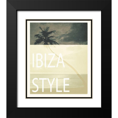 Ibiza palm style Black Modern Wood Framed Art Print with Double Matting by Waltz, Anne