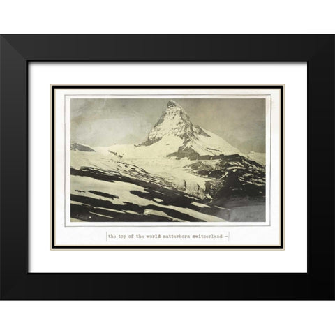 Notre dame Paris Black Modern Wood Framed Art Print with Double Matting by Waltz, Anne