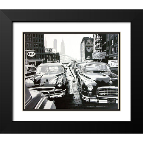Vendeur de Pepsiâ€¦ Black Modern Wood Framed Art Print with Double Matting by Bertrand, Alain