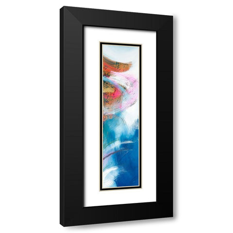 Abstraction with pink V Black Modern Wood Framed Art Print with Double Matting by Silberhorn-Piller, Andrea