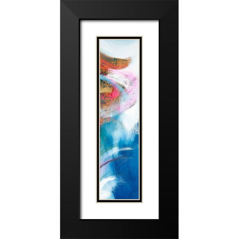 Abstraction with pink V Black Modern Wood Framed Art Print with Double Matting by Silberhorn-Piller, Andrea