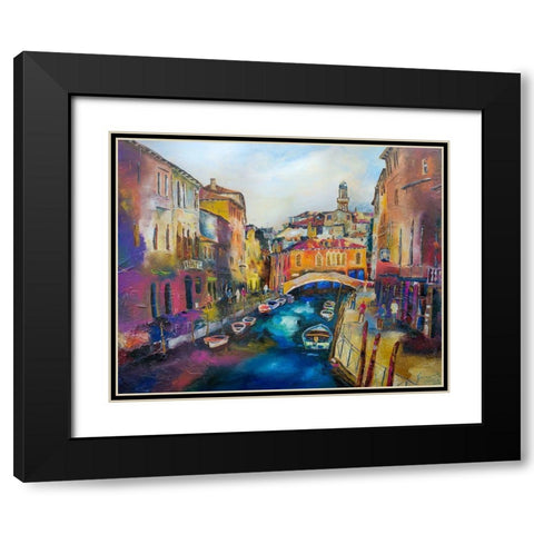 Venedig Black Modern Wood Framed Art Print with Double Matting by Gerner, Bernhard