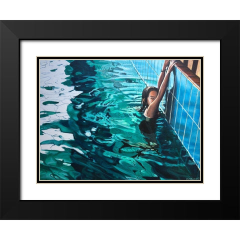 Pool 6 Black Modern Wood Framed Art Print with Double Matting by Pruchnow, Brigitte Yoshiko