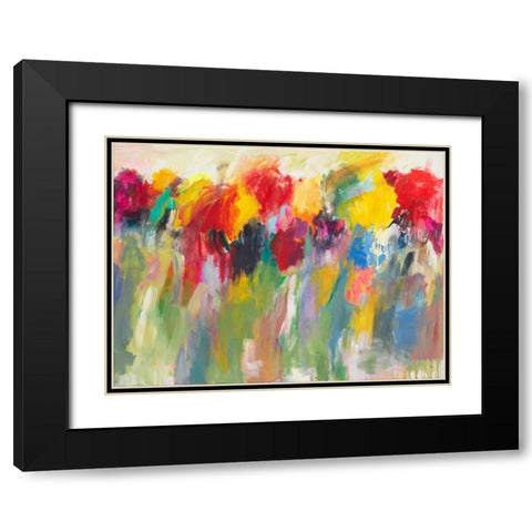 Farbklange V Black Modern Wood Framed Art Print with Double Matting by Ohland, Christa