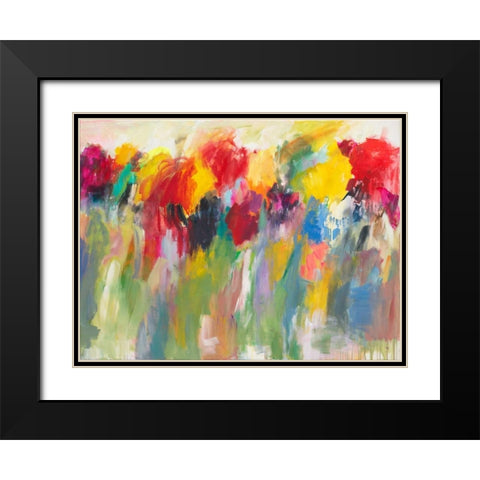 Farbklange V Black Modern Wood Framed Art Print with Double Matting by Ohland, Christa