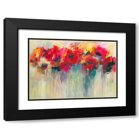 Farbklange III Black Modern Wood Framed Art Print with Double Matting by Ohland, Christa