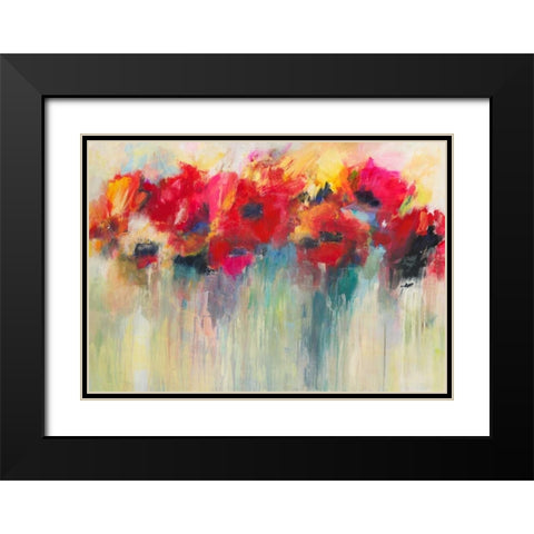 Farbklange III Black Modern Wood Framed Art Print with Double Matting by Ohland, Christa