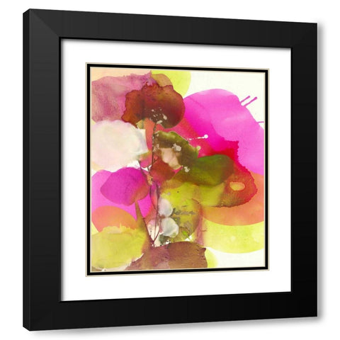 Blossoms Abstracts Black Modern Wood Framed Art Print with Double Matting by Witt, El