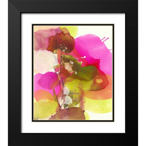 Blossoms Abstracts Black Modern Wood Framed Art Print with Double Matting by Witt, El