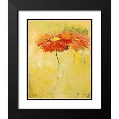 Feldblumen I Black Modern Wood Framed Art Print with Double Matting by Filatov, Elena