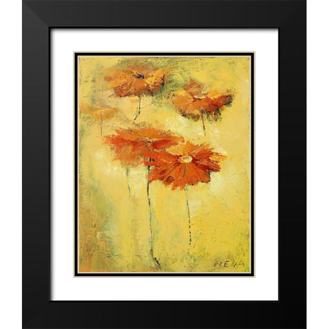Feldblumen II Black Modern Wood Framed Art Print with Double Matting by Filatov, Elena