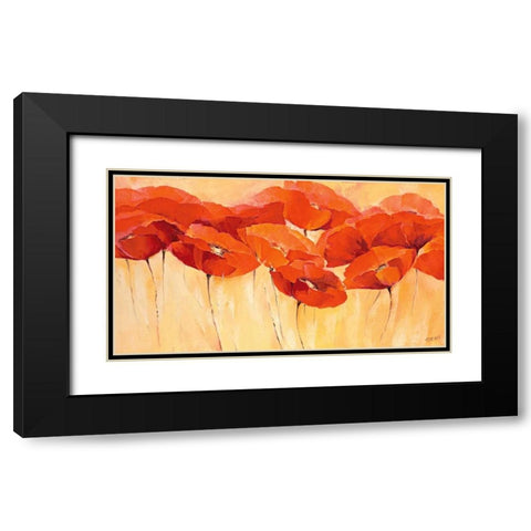 Mohnparade II Black Modern Wood Framed Art Print with Double Matting by Filatov, Elena