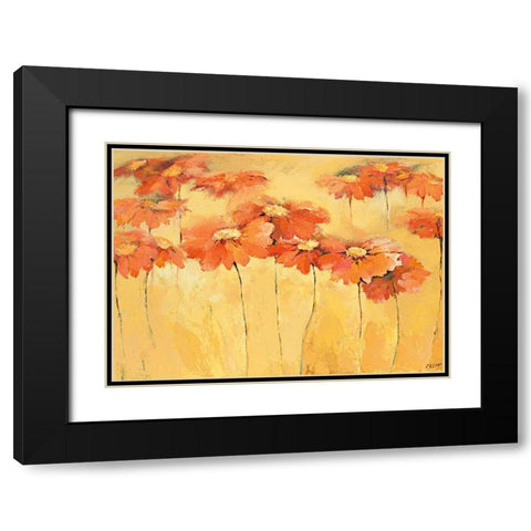 Feldblumen III Black Modern Wood Framed Art Print with Double Matting by Filatov, Elena