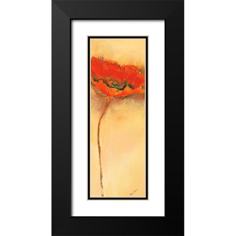 MohnblÃ¼te III Black Modern Wood Framed Art Print with Double Matting by Filatov, Elena