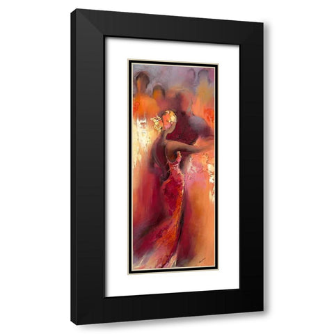 Tanzabend I Black Modern Wood Framed Art Print with Double Matting by Filatov, Elena
