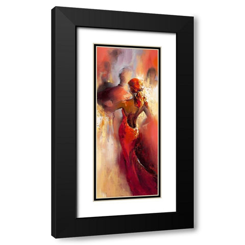 Tanzabend II Black Modern Wood Framed Art Print with Double Matting by Filatov, Elena